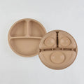 BPA Free Heatable Non-Slip Grip Silicone Baby Plate Toddler Food Weaning Dinner Dish Set for Newborns