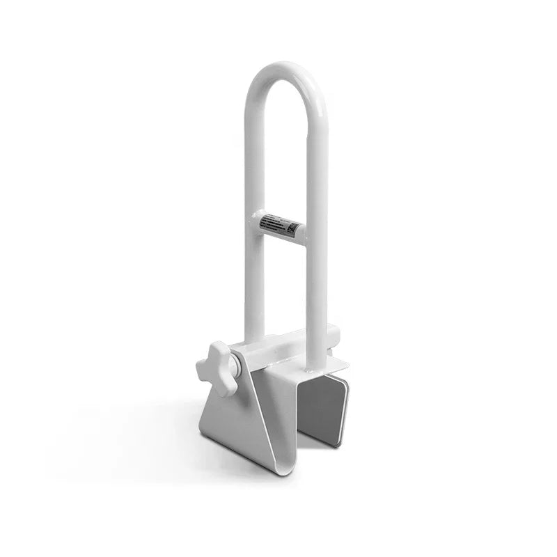 MSMT 040030 HEPO Certified Adjustable Bathtub Safety Rail Grab Bars for Seniors White Steel+Nylon 300lbs Capacity