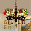 European Luxury Creative Classic Baroque Living Room Dining Room Crystal Chandelier Tiffany Retro Color Glass Lamps