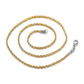 High Quality Silver and Gold Plated Stainless Steel Metal Necklace Mens Rope Chain