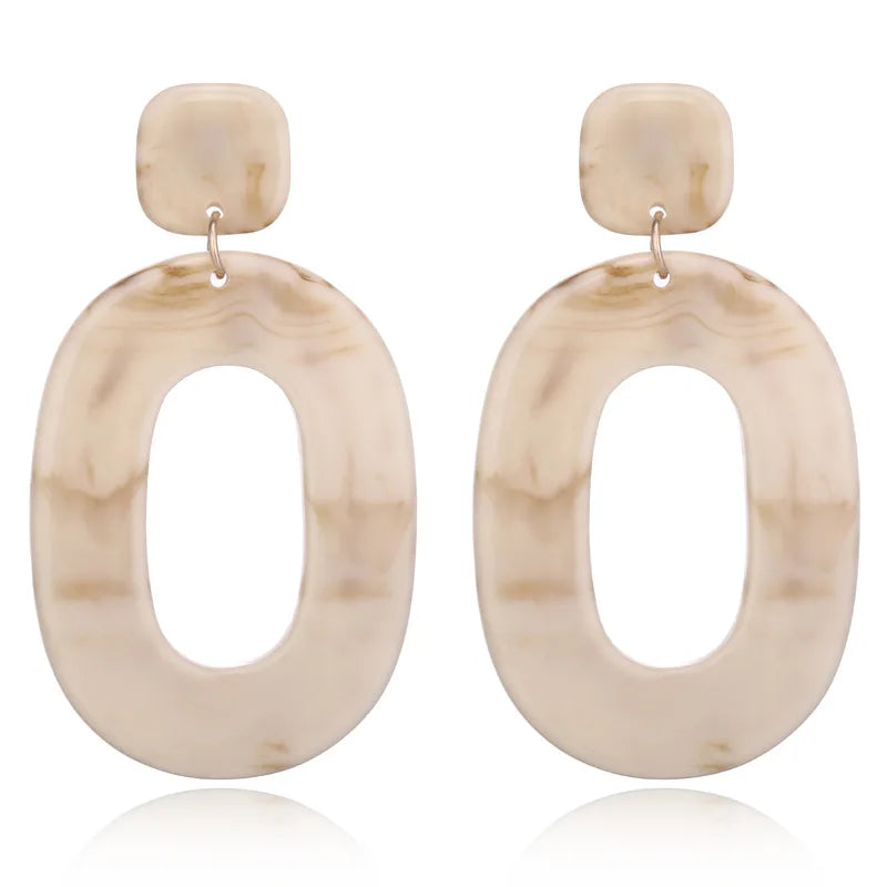 Wholesale Vintage Fashion Simple Earrings Acrylic Geometric Pendant Earrings Oval Earrings for Women