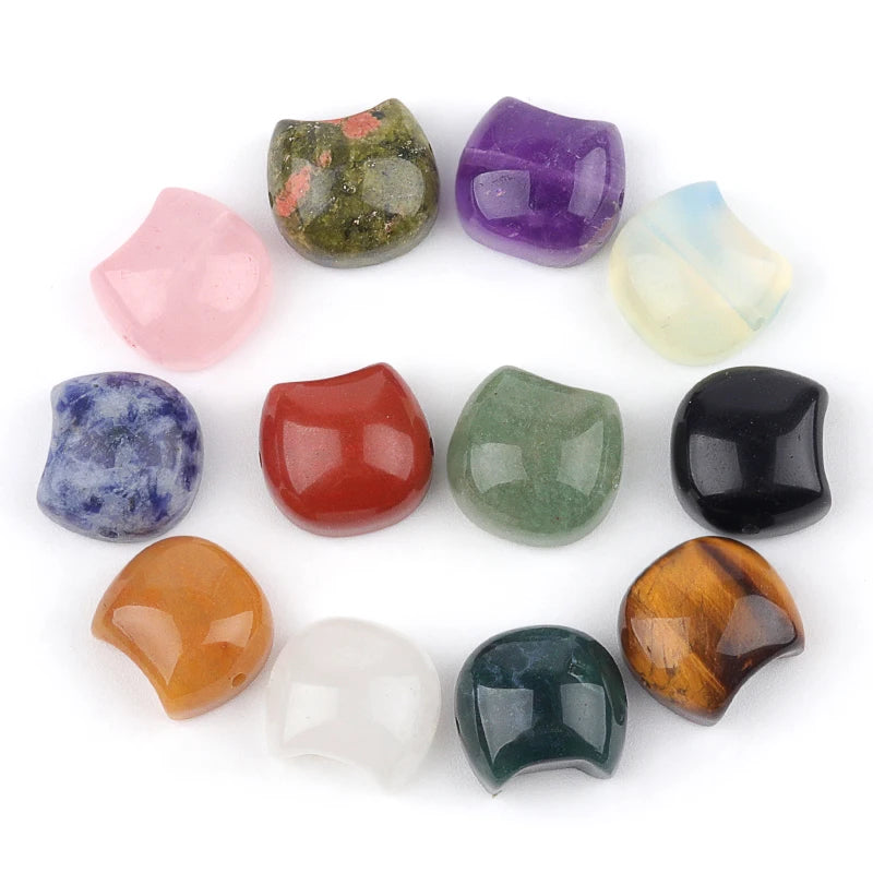 Fashion Cute 16MM Cat Head Shape Multi-Color Stone Beads Compact Jade Crystal Gemstone Beads for DIY Custom Accessory Charms