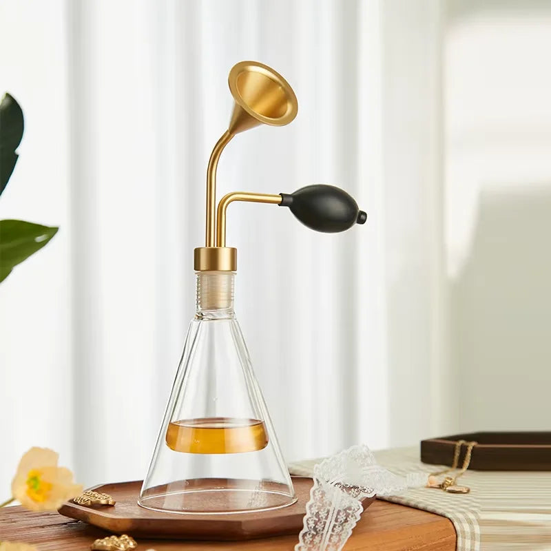 80ml Glass Creative Aroma Bottle SPA Spa Brass Aroma Device Essential Oil Perfume Coffee Bean Aroma Scent Device Perfume Bottle