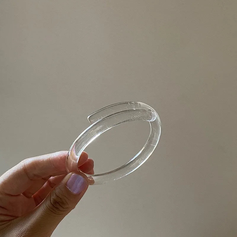 7 Colors Thin Intersected Irregular Resin Bangles Knotted Circle Acrylic Bangles for Women Bohemia Korean Minimalist Jewelry Hot