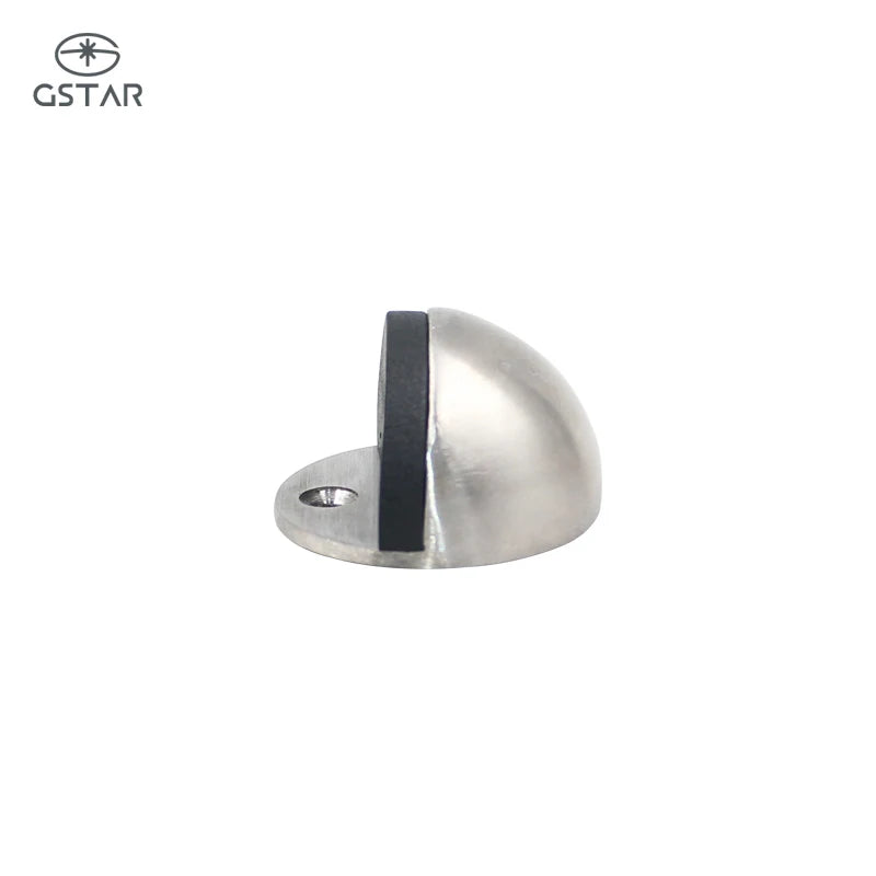 High Standard 304 Stainless Steel Floor Mounted Door Stop Half Dome Rubber Door Stopper for French Doors
