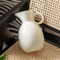Cream Ceramic & Porcelain Wind Flower Vase with Hydroponic Dried Flowers for Living Room Foyer Hotel or Homestay Decoration