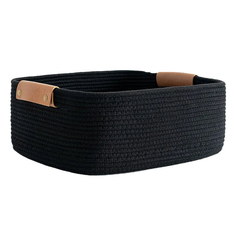 Factory Price Cotton Rope Braid Multipurpose Foldable Table Storage Basket for Sundries