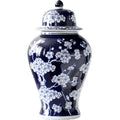 Home Decor Handmade plum Blossom Storage Glaze with Lids Porcelain Flower Vase Blue and White Ceramic Decorative Ginger Jar