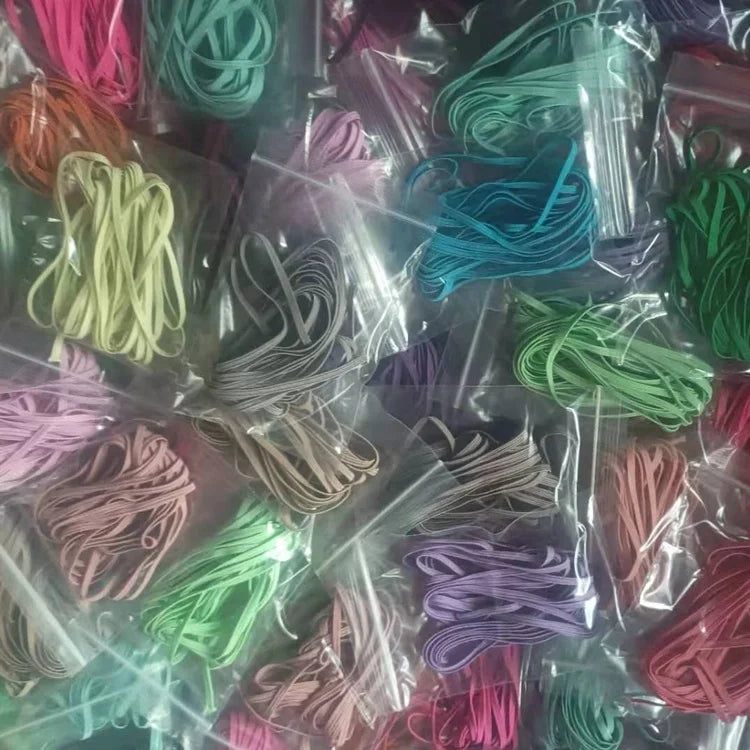 Hot Sale Red Yellow Green Purple Blue Pink Orange in Stock 5Yards/Bag 1/8' Braided Elastic Band 3mm Elastic Cord