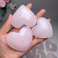 Wholesale Natural Crystal Stone Polished Pink Calcite Heart Crystal Crafts Rock Healing
