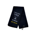 Wuxi Ivy Textile Hot Sale Embroidered Funny Towel for Golf Bags Custom Printed Logo Waffle Weave Golf Towel Tri-folder with Hook