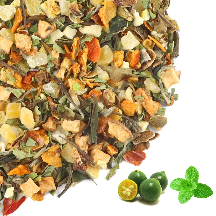 Summer Refreshing Drink Pure Natural Flavor Organic Green Kumquat Spearmint Tea