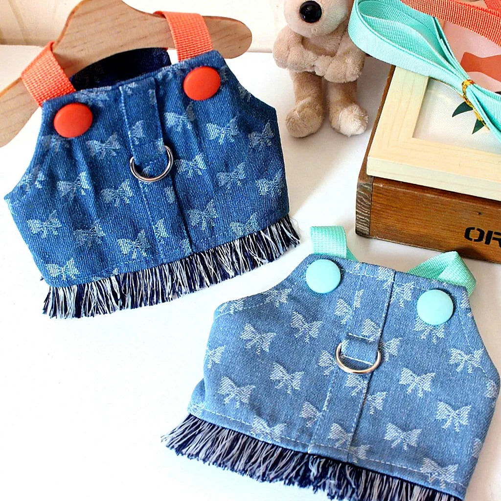 OEM Wholesale Summer Pet Apparel Luxury Cotton Washable Vest T-Shirt for Dogs and Cats Classic Style for Pet Harness Leash Set