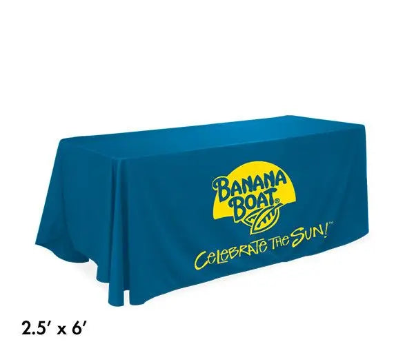 Customized Logo 6ft 8ft Tension Fabric Table Cover Thicken Polyester Stretch Style for Festival Events Advertising Table Covers