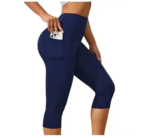 Spandex/Polyester Compression Sports Hotpants GYM PEOPLE Thick High Waist Yoga Pants With Pockets Workout Running Yoga Leggings