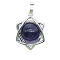 Huiying Natural jade amethyst pendant top quality polished six-pointed star quartz crystal stone jewelry for gift Jewelry
