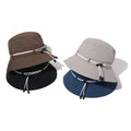 Wholesale Custom UV Protection Nylon Fisherman's Boonie Bucket Hat Drawcord String Outdoor Hiking Camping Fishing Cycling Daily
