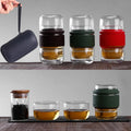 Luxury 420ml Travel Gongfu Teapot Gift Set Borosilicate Glass Teaspace for Adults Personal Colorful Chinese Design Silicone Bag