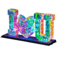 Ourwarm Glowing LED Crystal Decor Lights Set Colorful Rainbow Holographic PVC for Mothers Day Valentines Day Wedding Graduation