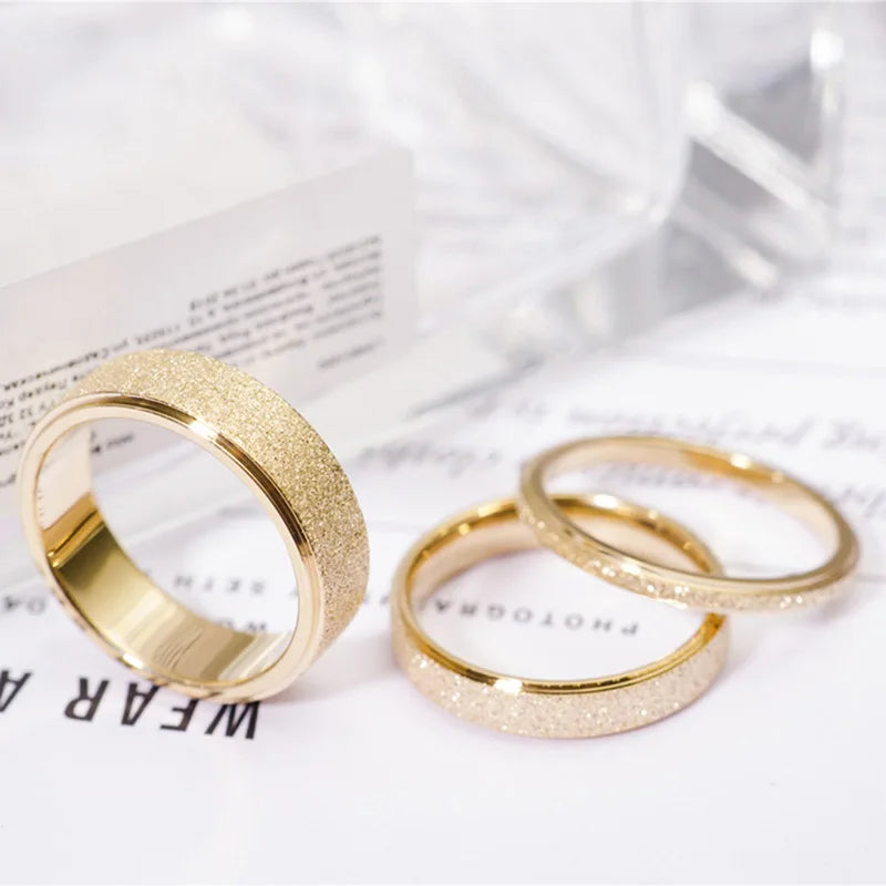 SC New Trend 14k Gold Plated Rings Anniversary Eternity Ring Fashion Stainless Steel Finger Rings for Couple