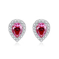 Designer Colorful Moissanite Stud Earrings: 5*7mm Pear Cut 0.8ct with S925 Sterling Silver Full-cut Diamond Inlaid Surround