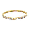 24k Gold Tennis Chain 3mm 4mm 5mm Copper Micro-inlaid Zircon Single Row Bracelet Hip Hop Bracelet Breslet for Men Jewelry