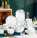Dish Set Household Light Luxury Ceramic Bowl Plate Tableware New Chinese Creative Bowl Chopsticks Tableware Set