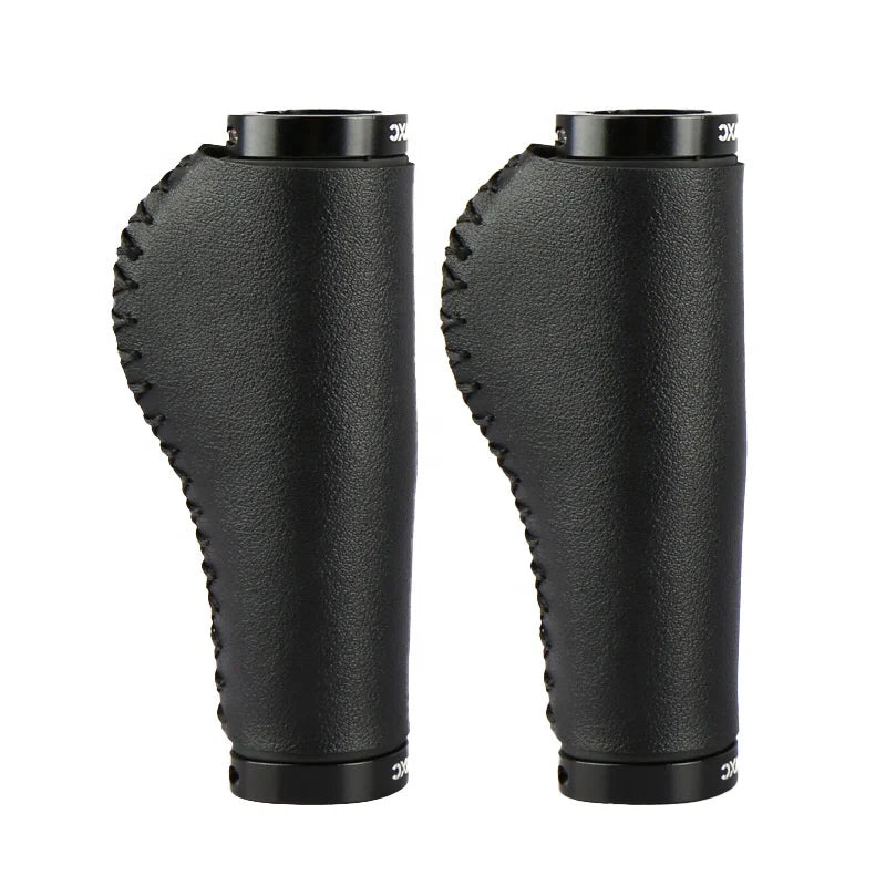 High-end Grips Mountain Bike Straight Meat Ball Grips Bicycle Hand-sewn Leather Bilateral Locking Grips