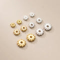 925 Sterling Silver Round Flower Shaped Beads Diy Bracelet Necklace Spacer Beads for Jewelry Making Kit