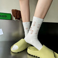 2022 Versatile Multi-Color Women's Cotton Socks Luxury New Design Hole Beggars Socks Anti-Slip Breathable Features Crew Length