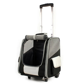 Travel Bag Dog Cart Backpack Waterproof Pet Rolling Trolley Dog Carrier Backpack Mesh Travel Bag With Wheels for Puppies Cat