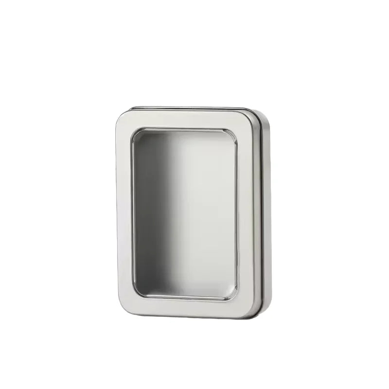 RTS Rectangular Tin Box Custom Logo Metal Window PVC Gift Tin Box Empty Food Tin Box for Personal Care Packaging