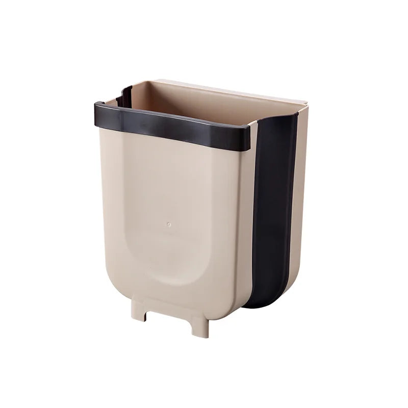 Kitchen Foldable Hanging Trash Can Collapsible Waste Bin Kitchen Cabinet Door Hanging