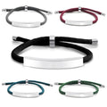 Wholesale Stainless Steel Blank Bar Metal Engraved Rope Bracelet for Lover Custom Logo Name ID Couple Bangle