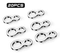 20pcs Fishing Gourd Chain 8-shape Solid Ring Assist Hook Connector Fishing Tackle Tool Accessories