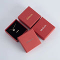 Bespoke Custom Printed Luxury Engagement Ring Earring Bracelet Case Red Cardboard Necklace Jewelry Packaging Set Box With Logo