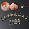 Custom Design G23 Titanium Flat Back Nose Studs Hypoallergenic Gold Plated Body Jewelry Fashionable Piercing Accessory