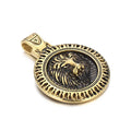 KALEN Men Classic Gold/Silver Color Stainless Steel Lion Head Round Pendant