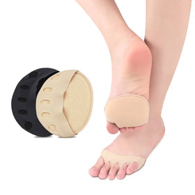 Honeycomb Ball of Foot Cushion Pads Soft Cotton Metatarsal Insoles 5-Toe Invisible Fabric Socks Comfort Pain Relief