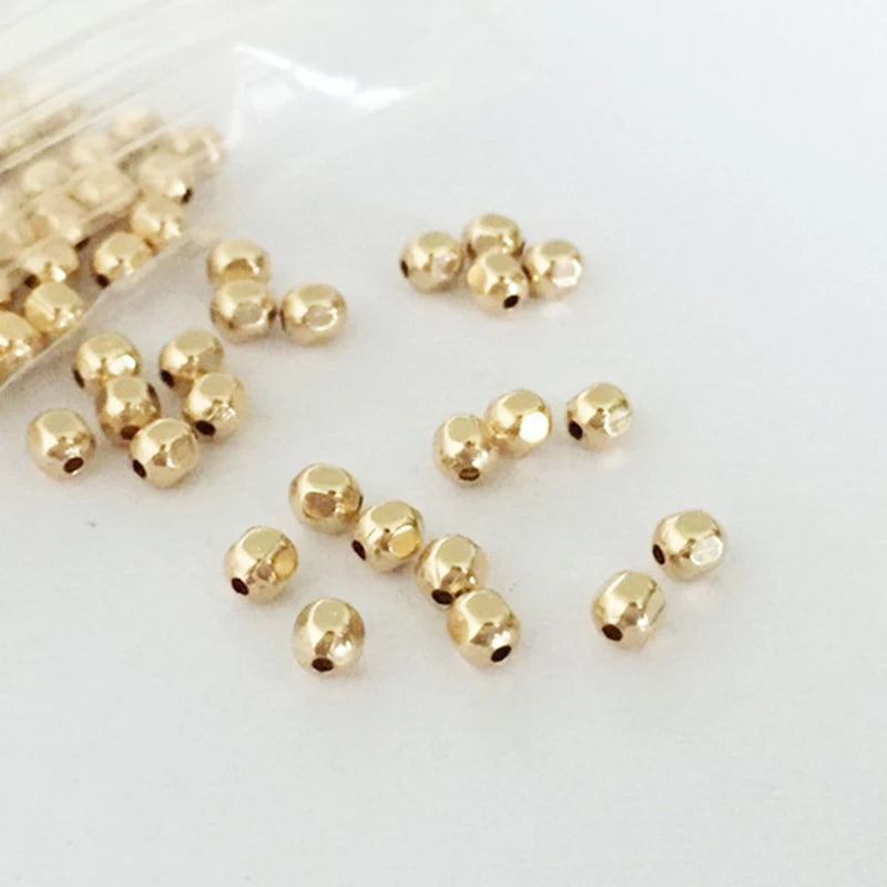 14K Gold Filled Jewelry Loose Beads Gold Spacer Beads Faceted Beads for Jewelry Making