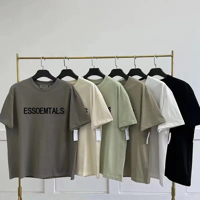 Mens Solid Formal O-Neck Heavyweight Oversized 100% Cotton T-Shirt