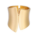 High Quality Personality Irregular Gold Color Alloy Round Geometric Wide Cuff Bangle Bracelet