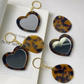 Zonyin New Design Acetate Mini Love Makeup Mirror and Comb KeyChain Heart-Shape Cute Cosmetic Mirror With Schoolbag Accessories
