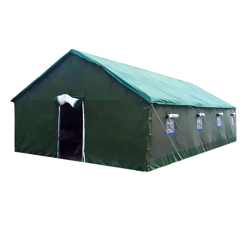 Hotsale 2-40 Person Super Strong Waterproof Heavy Duty Canvas Tent Green Color Canvas Relief Emergency Tent