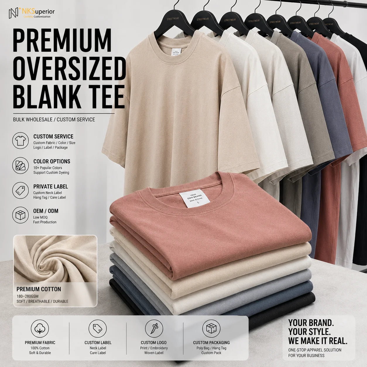 Low MOQ DTG 100 Cotton Custom Material 310gsm Drop Shoulder Acid Wash T Shirt Vintage Heavyweight Oversized Mens Urban Top Wear