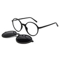 Retro Round Magnetic Clip on Sunglasses TR90 Oval Glasses Frame for Men Women Polarized for Prescription Eyeglasses Monturas