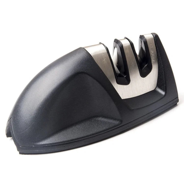 Small Mini Manual Sharpening Stone Kitchen  Edge Grip 2-Stage Knife Sharpener Black