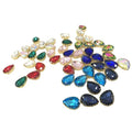 Wholesale Glass Crystal Rhinestones in Golden Claw Settings Water Drop Tear Drop Sew on Rhinestone for Wedding Dress Diy