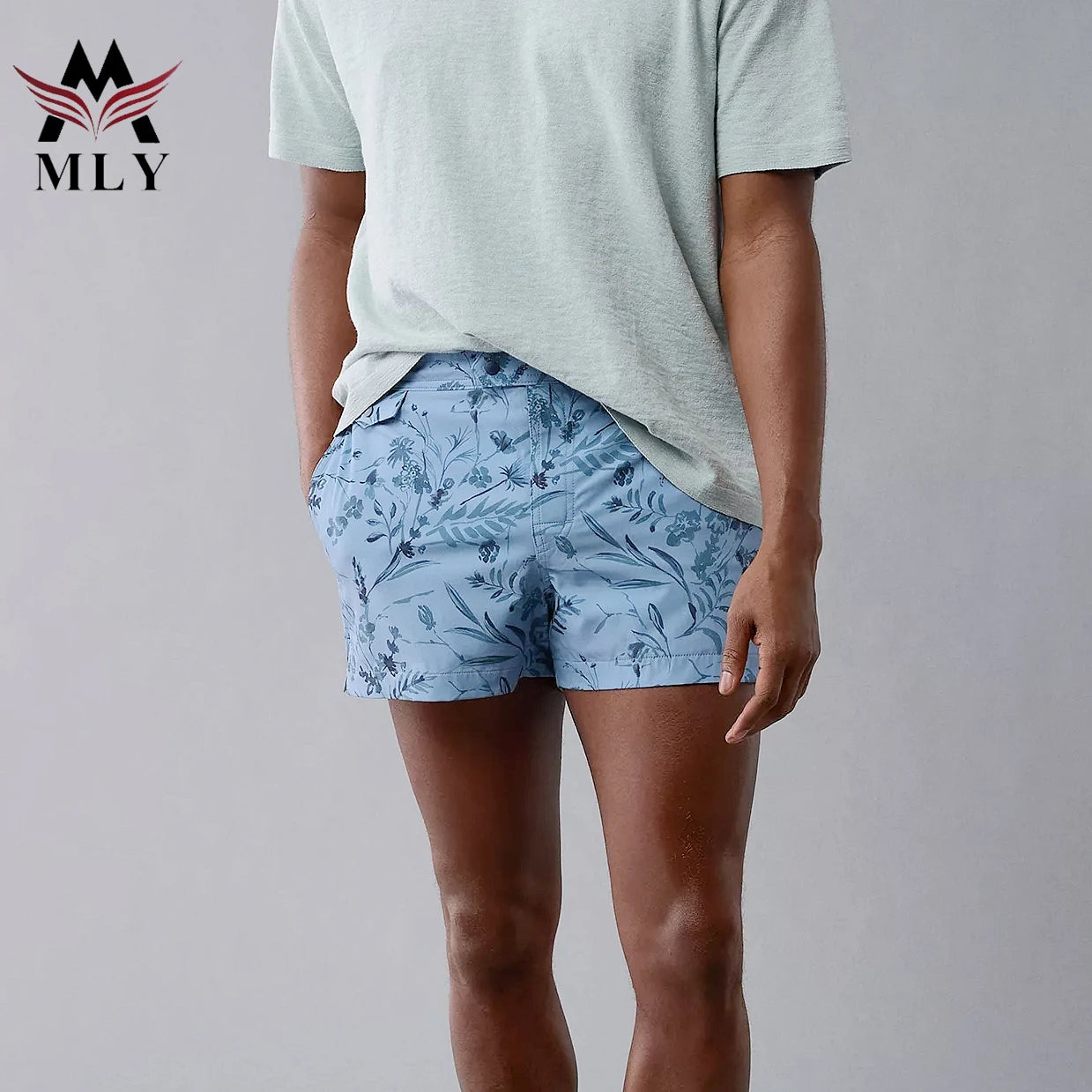 Hot Sale Custom Beach Shorts Men's Quick Dry Stripe Swim Trunks Beach Board Shorts Pocket Printed Sea Shorts