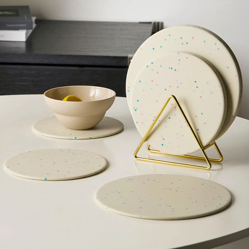 Silicone Non-Slip Heat Resistant & Water-Trapping Trivet Mats for Cup  Dishes Pot Multipurpose Kitchen Table Coaster